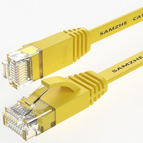 SAMZHE CAT6 Flat Ethernet Cable 250MHz 1000Mbps CAT 6 RJ45 Networking Ethernet Patch Cord LAN Cable for Computer Router Laptop