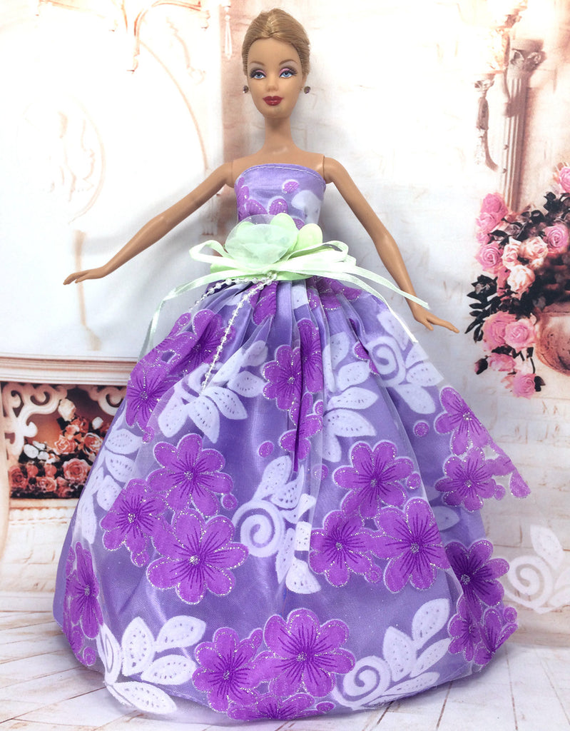 Handmade Wedding Dress & Princess Evening Party Ball Long Gown - Clothes  for Barbie Doll Accessories (Pink) : Amazon.in: Toys & Games