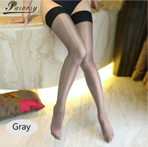 New Sexy Multicolor Color Stockings with 13cm Rib Top for Women Oil Shine Elastic and Soft Material Free Size