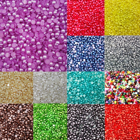 LNRRABC Sale 300 piece/lot 6MM Half Round Acrylic Imitation Flatback Pearl Beads for Jewelry Making Decoration Nail Art Phone