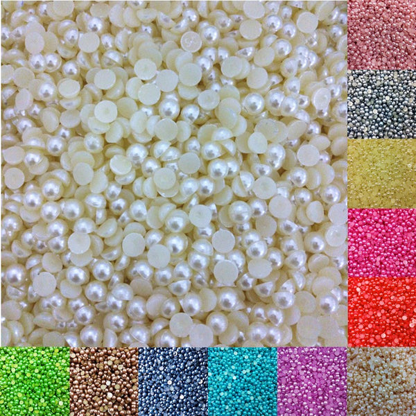 LNRRABC Sale 4mm 1000 piece/lot Half Round Acrylic Beads for Nail Art Phone Home DIY Decoration wholesale free shipping ly