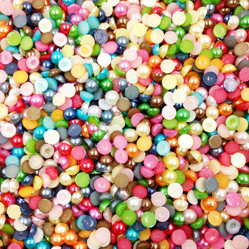 LNRRABC Sale 4mm 1000 piece/lot Half Round Acrylic Beads for Nail Art Phone Home DIY Decoration wholesale free shipping ly