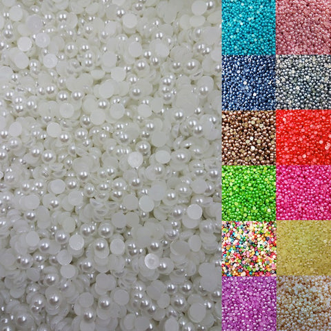 LNRRABC 10mm 100 piece/lot  Acrylic Beads Pearl imitation Half Round Flatback Bead Nail art Jewelry Free Shipping ly