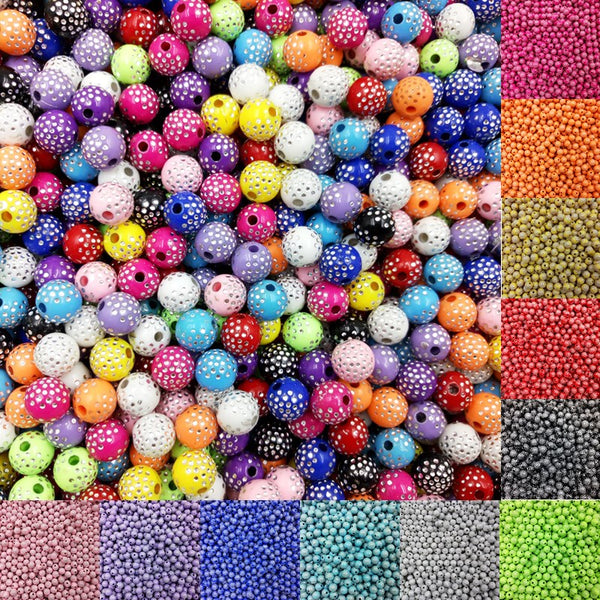 LNRRABC Sale 100 piece/lot 8mm Bright Shiny Round Acrylic Loose Spacer DIY Beads For Jewelry Findings Jewelry making Bracelet