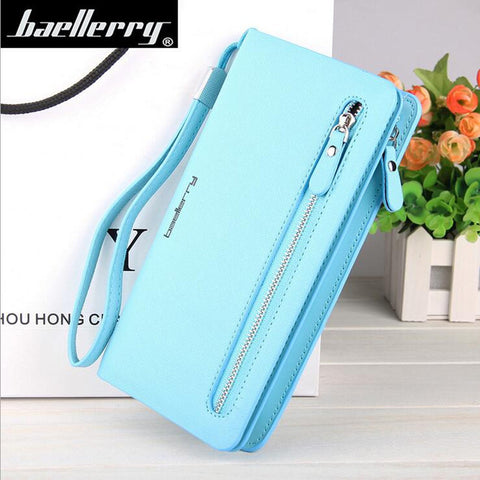 Baellerry Women Wallets Leather Purse Long Zipper Casual Clutch Wallet Wristlet Portefeuille Carteira Feminina Monedero 7 Colors