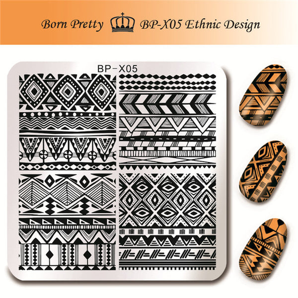 BORN PRETTY 6*6cm Square Nail Stamping Plates Lace Flower Animal Pattern Nail Art Stamp Stamping Template Image Plate Stencils