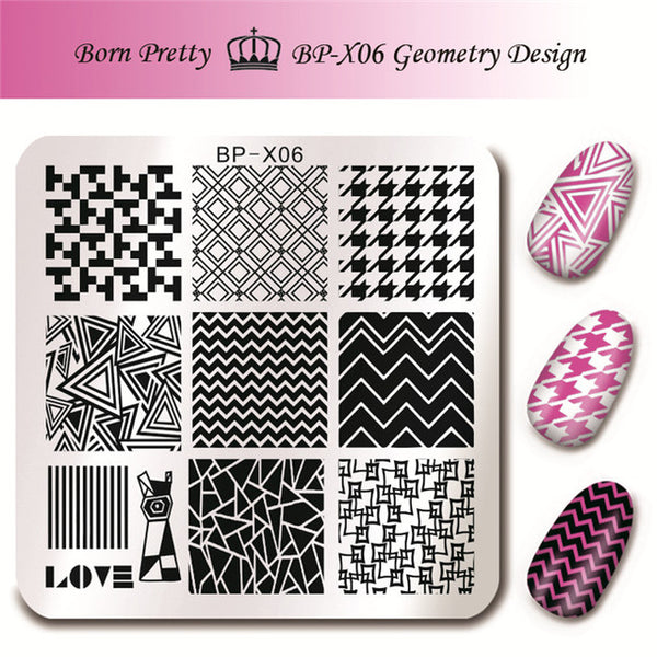 BORN PRETTY 6*6cm Square Nail Stamping Plates Lace Flower Animal Pattern Nail Art Stamp Stamping Template Image Plate Stencils