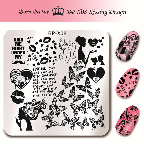 BORN PRETTY 6*6cm Square Nail Stamping Plates Lace Flower Animal Pattern Nail Art Stamp Stamping Template Image Plate Stencils