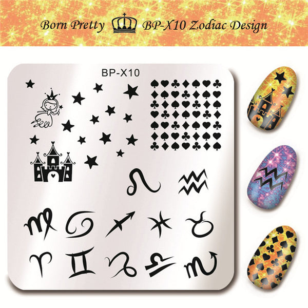 BORN PRETTY 6*6cm Square Nail Stamping Plates Lace Flower Animal Pattern Nail Art Stamp Stamping Template Image Plate Stencils