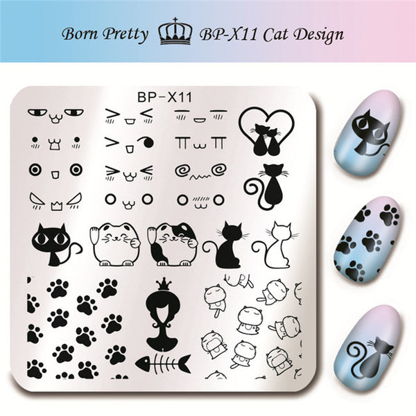 BORN PRETTY 6*6cm Square Nail Stamping Plates Lace Flower Animal Pattern Nail Art Stamp Stamping Template Image Plate Stencils