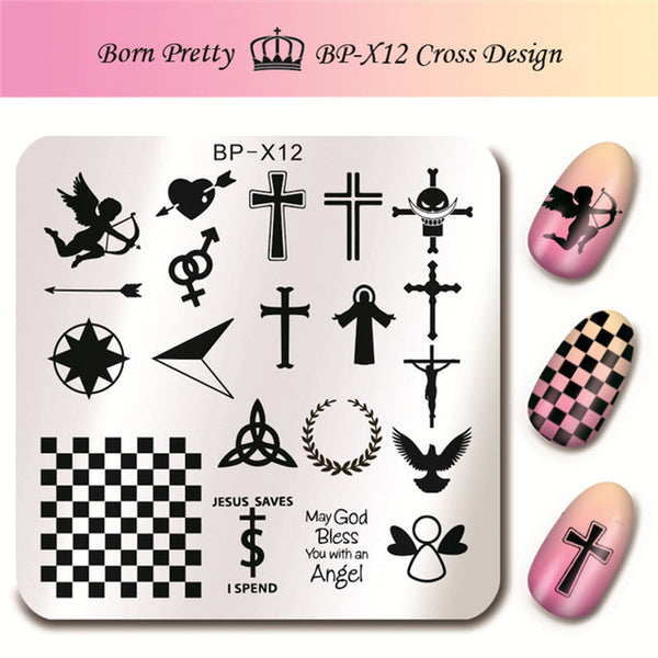 BORN PRETTY 6*6cm Square Nail Stamping Plates Lace Flower Animal Pattern Nail Art Stamp Stamping Template Image Plate Stencils