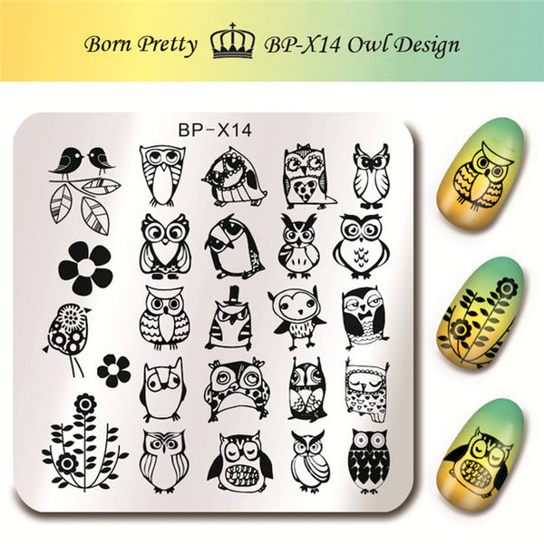 BORN PRETTY 6*6cm Square Nail Stamping Plates Lace Flower Animal Pattern Nail Art Stamp Stamping Template Image Plate Stencils