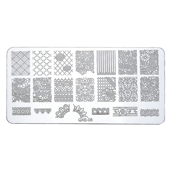 20 Styles Nail Art Stamp Stamping Image Plate 6cm*12cm Stainless Steel Nail Stamper Template Transfer Stencil Manicure Tool