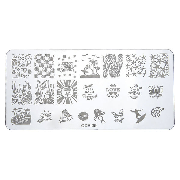 20 Styles Nail Art Stamp Stamping Image Plate 6cm*12cm Stainless Steel Nail Stamper Template Transfer Stencil Manicure Tool