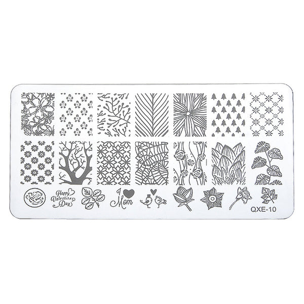 20 Styles Nail Art Stamp Stamping Image Plate 6cm*12cm Stainless Steel Nail Stamper Template Transfer Stencil Manicure Tool