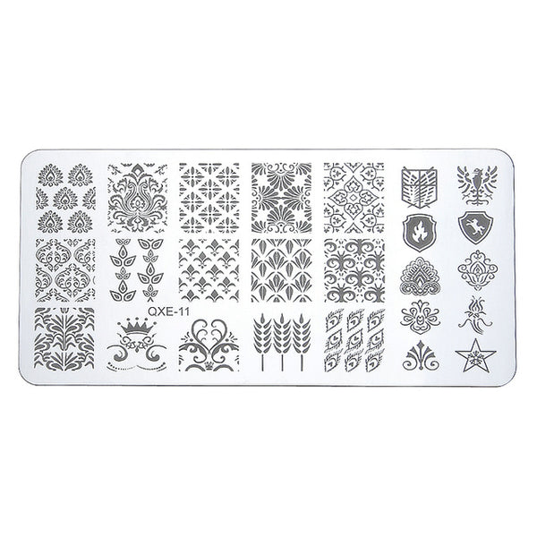 20 Styles Nail Art Stamp Stamping Image Plate 6cm*12cm Stainless Steel Nail Stamper Template Transfer Stencil Manicure Tool