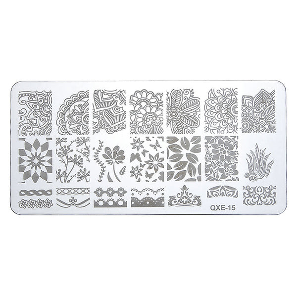 20 Styles Nail Art Stamp Stamping Image Plate 6cm*12cm Stainless Steel Nail Stamper Template Transfer Stencil Manicure Tool