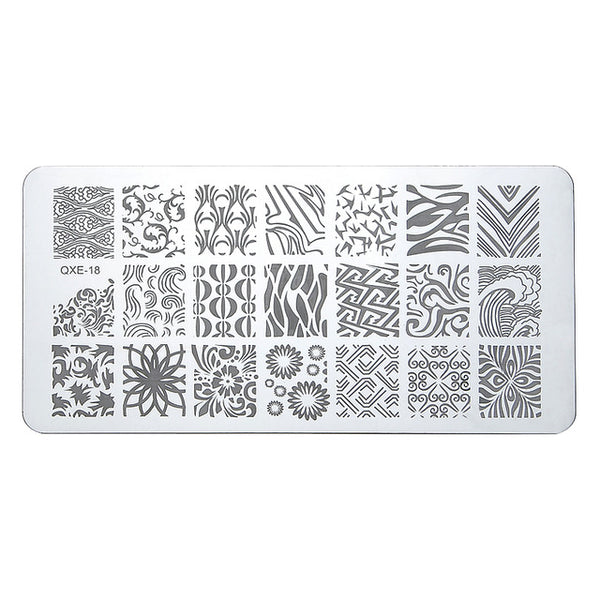 20 Styles Nail Art Stamp Stamping Image Plate 6cm*12cm Stainless Steel Nail Stamper Template Transfer Stencil Manicure Tool