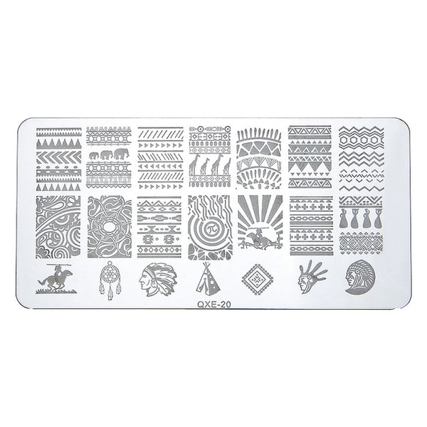 20 Styles Nail Art Stamp Stamping Image Plate 6cm*12cm Stainless Steel Nail Stamper Template Transfer Stencil Manicure Tool