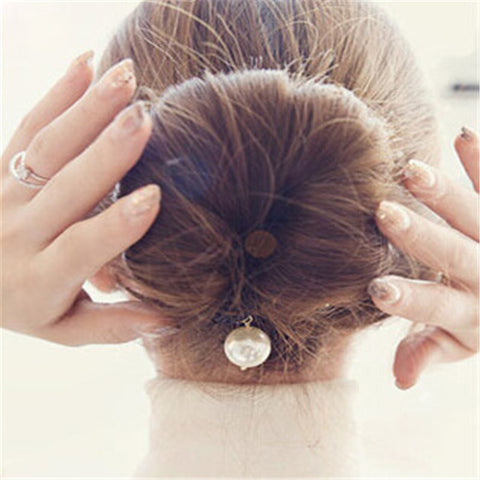 LNRRABC Women Lady Black DIY Imitation Pearl Hair Tools Hairpin Headwear Hair Accessories Hairbands Elastic Hair Bands Tiaras