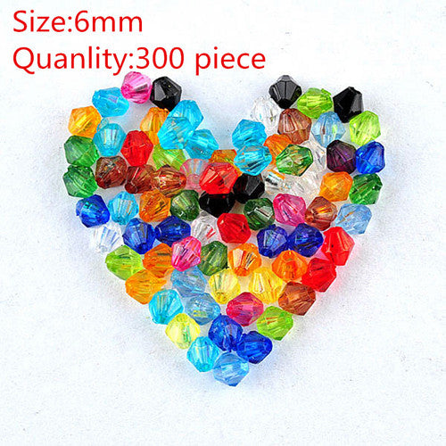 LNRRABC 4/6/8/10MM DIY Transparent Mix/White Rondelle Loose Spacer Round Acrylic Beads Bicone Faceted Bead Jewelry Making