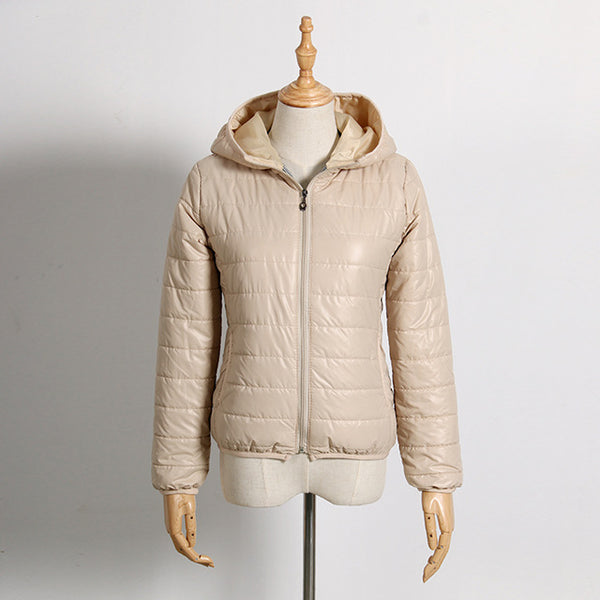 Zipper Hooded Women Winter Jacket 2017 New Brand Spring Autumn Slim Warm Coat Solid Color Short Ladies Padded Fashion Jacket