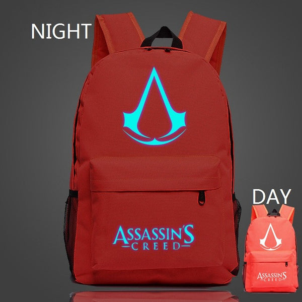 VEEVANV 2016 New Design Assassins Creed Backpacks Luminous 5 Colors Backpack Canvas Printing School Bags For Teenagers Backpack