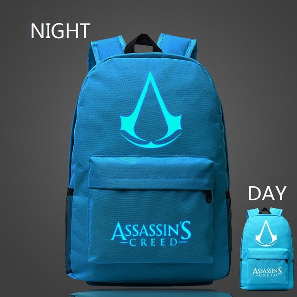 VEEVANV 2016 New Design Assassins Creed Backpacks Luminous 5 Colors Backpack Canvas Printing School Bags For Teenagers Backpack