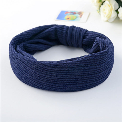 2017 Hot Women Elastic Headband Cotton Hair Accessories Twisted Knotted Wide Hair Turban Hair Bands Accessories