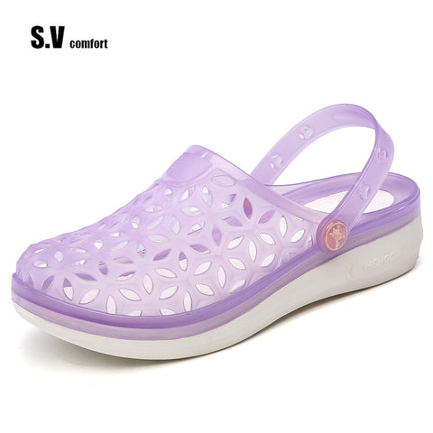 Women Beach Shoes Fretwork Ladies Casual Sandals Flat With Water Shoes Sandals Outdoor Walking Peep Toe Stappy Clog Garden