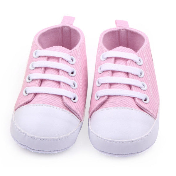 Newborn Toddler Baby Boys Girls Canvas Shoes Infant Soft Sole Crib Prewalker 0-12M 12 Colors