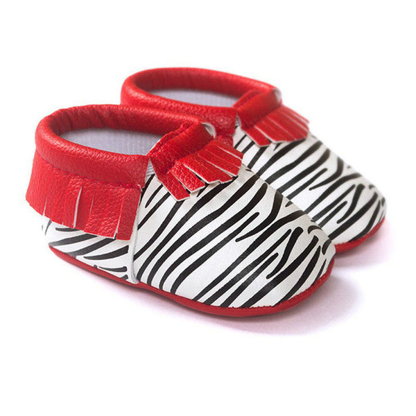 Newborn Baby Boys Girls Crib Moccasin Shoes Kids Tassel PU Leather Shoes Cute Toddler Soft Sole First Walkers