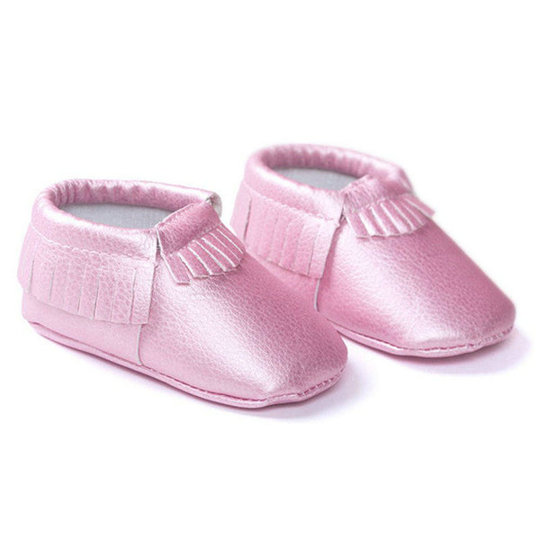 Newborn Baby Boys Girls Crib Moccasin Shoes Kids Tassel PU Leather Shoes Cute Toddler Soft Sole First Walkers