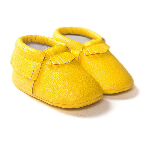Newborn Baby Boys Girls Crib Moccasin Shoes Kids Tassel PU Leather Shoes Cute Toddler Soft Sole First Walkers
