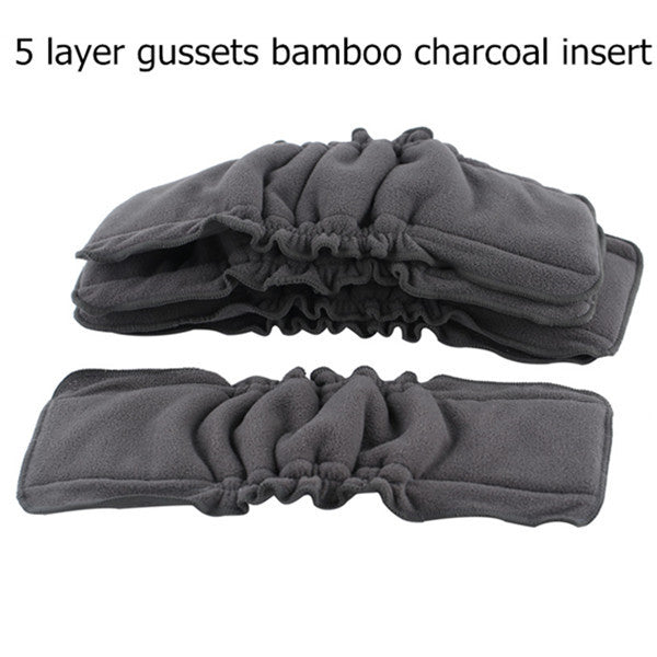 [simfamily]5PCS Reusable Bamboo Charcoal Insert Baby Cloth Diaper Mat Nappy Inserts Changing Liners 5layer each insert Wholesale