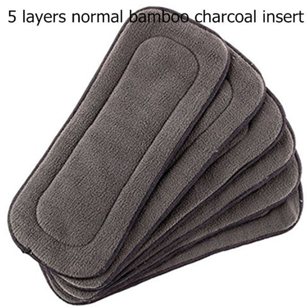 [simfamily]5PCS Reusable Bamboo Charcoal Insert Baby Cloth Diaper Mat Nappy Inserts Changing Liners 5layer each insert Wholesale