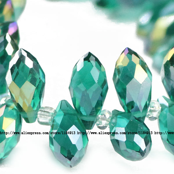 JHNBY Briolette Pendant Waterdrop AAA Austrian crystal beads 6*12mm 50pcs Teardrop glass beads for jewelry making bracelet DIY