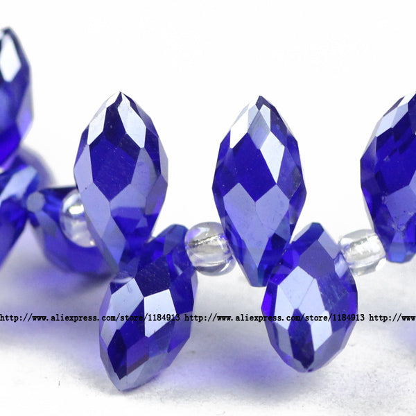 JHNBY Briolette Pendant Waterdrop AAA Austrian crystal beads 6*12mm 50pcs Teardrop glass beads for jewelry making bracelet DIY