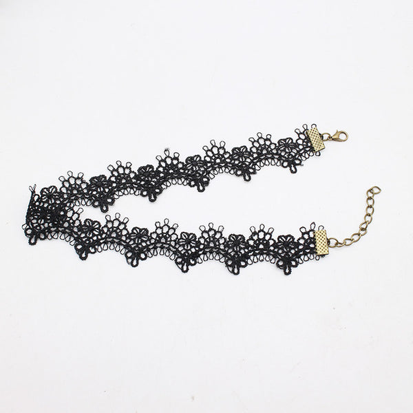 Ethnic white black Choker Necklaces hollow out lace collar tattoo Gothic Charms Statement accessories jewelry for WOMEN