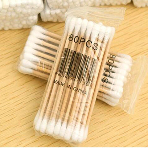 35pcs/lot High Quality Double Head Health Makeup Cosmetics Ear Clean Jewelry Clean Cotton Swab Stick Drop