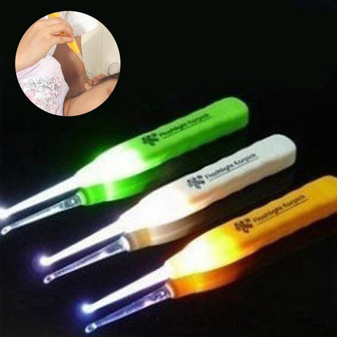 5 PCS baby care Light Earwax spoon baby ears cleaning with light digging luminous child wholesale Ear Syringe japanese style
