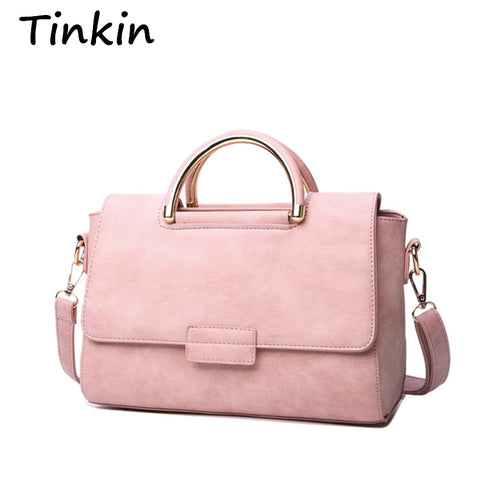 Tinkin New Arrive Women All-match Bag Fashion Nubuck Handbag High Quality Medium Shoulder Bag Frosting Women Messenger Bag