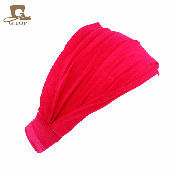 Ladies cotton Hairband Head Band Headband Wrap Neck Head Scarf Cap 2 in 1 Bandana