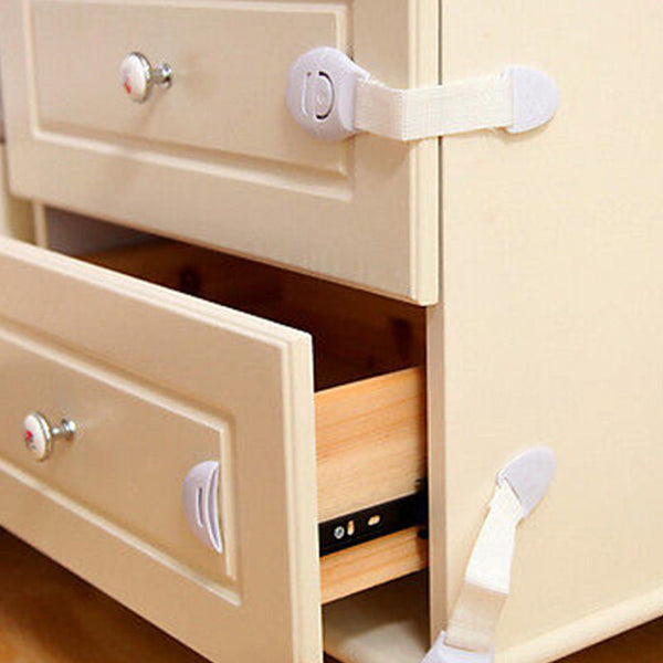 10pcs Child Infant Baby Kids Drawer Door Cabinet Cupboard Toddler Safety Lock TR