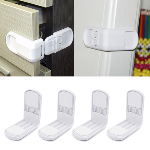 4pcs Hard Plastic Baby Child Kids Care Safety Protection Drawer Cabinet Door Right Angle Corner Lock Children Security Products