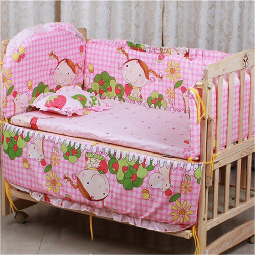 5Pcs baby crib bedding set kids bedding set 100x60cm newborn baby bed set crib bumper baby cot set baby bed bumper Free shipping