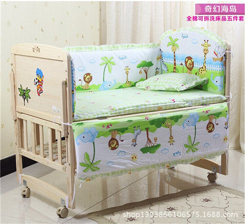 5Pcs baby crib bedding set kids bedding set 100x60cm newborn baby bed set crib bumper baby cot set baby bed bumper Free shipping