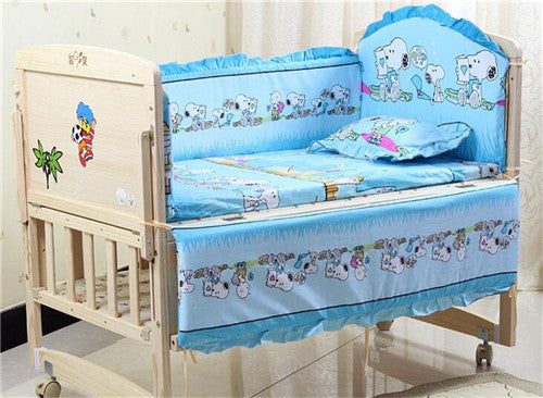5Pcs baby crib bedding set kids bedding set 100x60cm newborn baby bed set crib bumper baby cot set baby bed bumper Free shipping