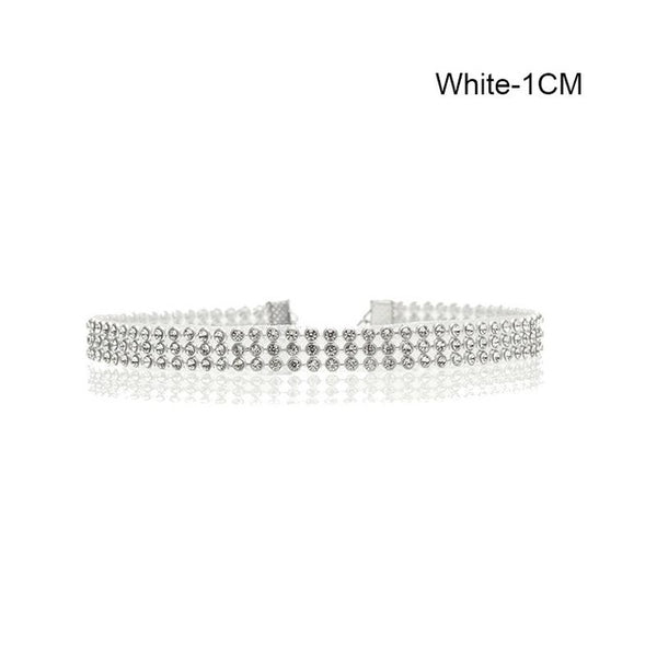TREAZY Sparkling Full Crystal Rhinestone Choker Necklace for Women Wedding Bridal Collar Choker Chain Necklace Party Jewelry