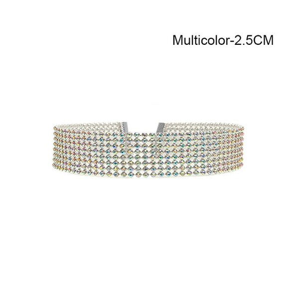 TREAZY Sparkling Full Crystal Rhinestone Choker Necklace for Women Wedding Bridal Collar Choker Chain Necklace Party Jewelry